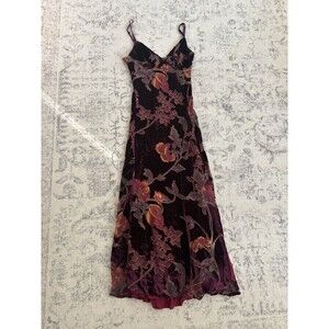 Floral Midi Dress in Black and Purple